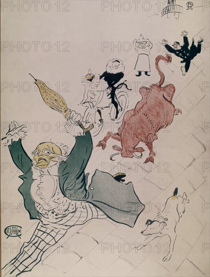 TOULOUSE LAUTREC 1864/1901
LA VACHE ENRAGÉE (LA VACA RABIOSA) - 1896 - 83x60 - LITOGRAFIA
ALBI,