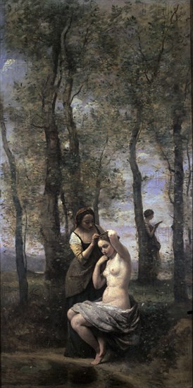 COROT CAMILE 1796/1875
LA TOILETTE O PAISAJE CON FIGURAS - 1859 - O/L - 179x92 - ROMANTICISMO