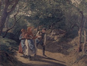 WALDMÜLLER FERDINAND 1793/1865
REENCUENTRO EN EL BOSQUE - S XIX - O/L - PINTURA AUSTRIACA
VIENA,