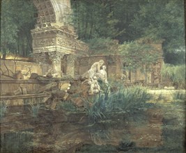 WALDMÜLLER FERDINAND 1793/1865
LAS RUINAS ROMANAS DE SCHÖNBRUNN - S XIX - PINTURA