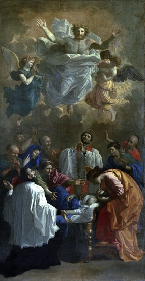 POUSSIN NICOLAS 1594/1665
EL MILAGRO DE SAN FRANCISCO JAVIER - 1641- O/L - 444x234 - BARROCO