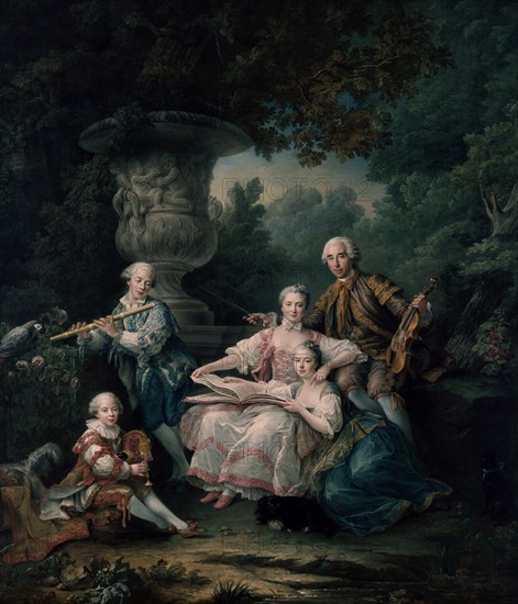 DROUAIS FRANCOIS 1699/1767
RETRATO DEL MARQUES DE SOURCHES Y SU FAMILIA - 1756
VERSALLES, MUSEO