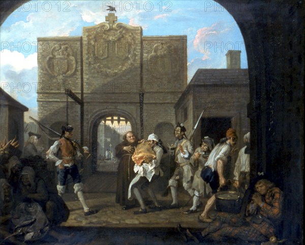HOGARTH WILLIAM 1697/1764
LA PUERTA DE CALAIS O EL ROAST BEEF DE LA VIEJA INGLATERRA - 1749 -
