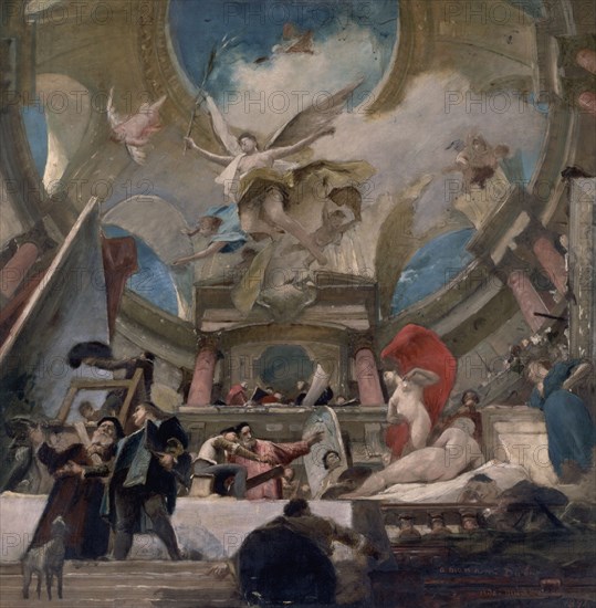 MUNKACSY MIHALY 1844/1900
ESBOZO PARA LA APOTEOSIS DEL RENACIMIENTO - 1891 - 100,5x100,5 -