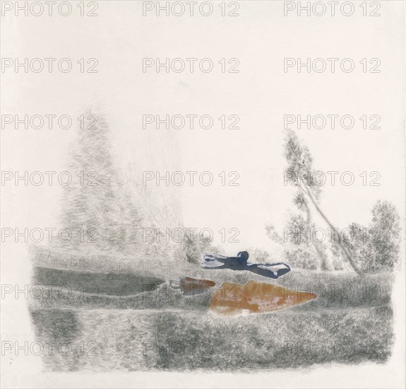 SICILIA JOSE MARIA 1954/
UN DESPERTAR SIN IMAGEN - DIBUJO - GRAFITO Y ACUARELA SOBRE PAPEL JAPONES