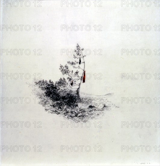 SICILIA JOSE MARIA 1954/
UN DESPERTAR SIN IMAGEN - DIBUJO - GRAFITO Y ACUARELA SOBRE PAPEL JAPONES