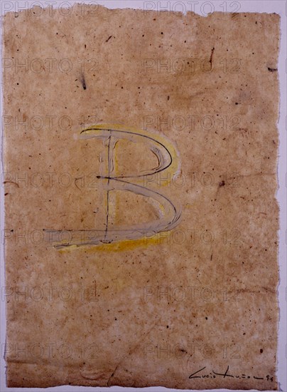 MUÑOZ LUCIO 1929/98
LETRA B- 1994- TECNICA MIXTA SOBRE PAPEL-INFORMALISMO
MADRID, COLECCION