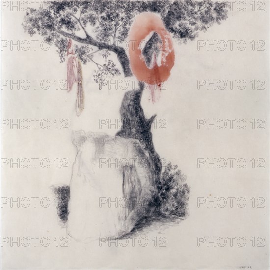 SICILIA JOSE MARIA 1954/
UN DESPERTAR SIN IMAGEN - DIBUJO - GRAFITO Y ACUARELA SOBRE PAPEL JAPONES