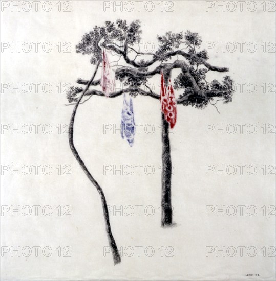 SICILIA JOSE MARIA 1954/
UN DESPERTAR SIN IMAGEN - DIBUJO - GRAFITO Y ACUARELA SOBRE PAPEL JAPONES