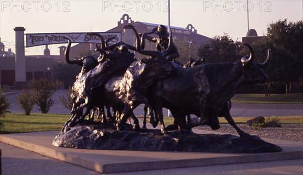 ESCULTURA DE VAQUERO CON GANADO
FORT WORTH-TEXAS, EXTERIOR
EEUU