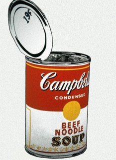 Warhol, boîte de soupe Campbell