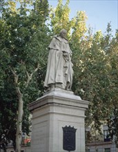 ESTATUA DE TIRSO DE MOLINA (1579/1648) DRAMATURGO ESPAÑOL DEL SIGLO DE ORO
MADRID, PLAZA DE TIRSO