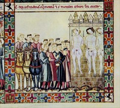 ALFONSO X EL SABIO 1221/84
D-MTI1-CANTIGA STA MARIA Nº193-F254-F-HOMICIDAS AJUSTICIADOS COLGADOS