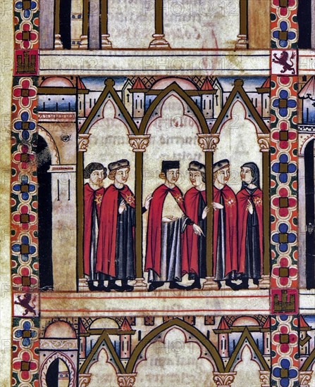 ALFONSO X EL SABIO 1221/84
D-MS.B.R.20-CANTIGA STA MARIA-Nº299-F100-C-FRAILES DE LA ORDEN DE LA