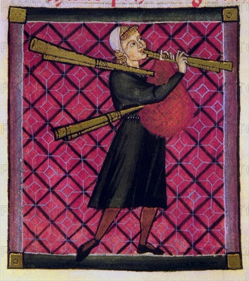 ALFONSO X EL SABIO 1221/84
D - M.B.I.2- CANTIGA SANTA MARIA. CODICE DE LOS MUSICOS Nº 350 - GAITA
