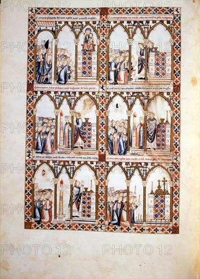 ALFONSO X EL SABIO 1221/84
CANTIGA STA MARIA Nº211-F121V-ENJAMBRE DE TABANOS RELLENAN DE CERA UN