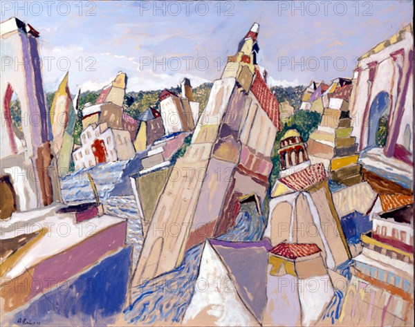 QUINTERO DANIEL 1949/
TOWERED TOWN - 2002 - OLEO/TEMPERA/CARBONCILLO/TELA - 61x76
MADRID,