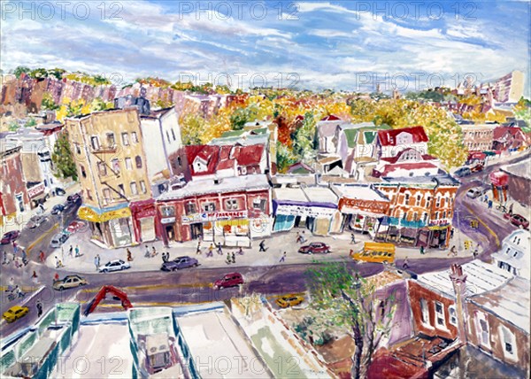 QUINTERO DANIEL 1949/
CHURCH AVENUE - BROOKLYN -  2002  -  OLEO/TEMPERA/MADERA - 55X76
MADRID,