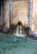 DETALLE DE LA FUENTE DE LA PLAZA MAYOR INSTALADA EN LOS AÑOS CINCUENTA
CHINCHON,