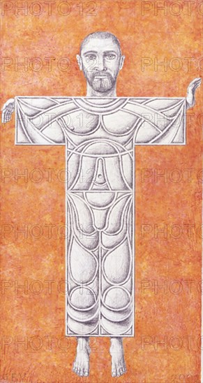 PEREZ VILLALTA GUILLERMO 1948-
ANTROPOTILO - 2002 - TEMPLE Y GRAFITO/MADERA ESTUCADA -