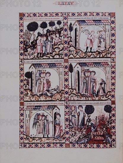 ALFONSO X EL SABIO 1221/84
MTI1-CANTIGA STA MARIA- Nº85-F125V-VIRGEN SALVA A JUDIO DE PRISION Y SE