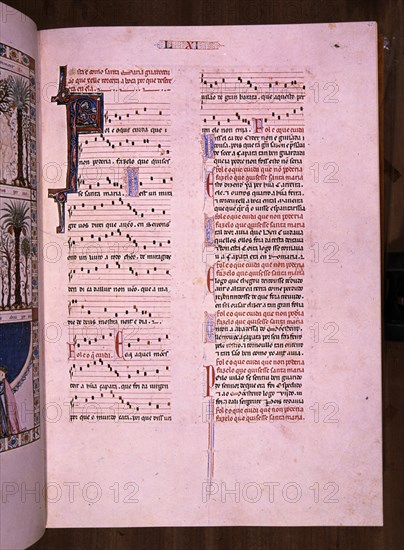 ALFONSO X EL SABIO 1221/84
MTI1-CANTIGA STA MARIA Nº61-F89R-TEXTO-ESTROFA EN VERSO GALAICO
