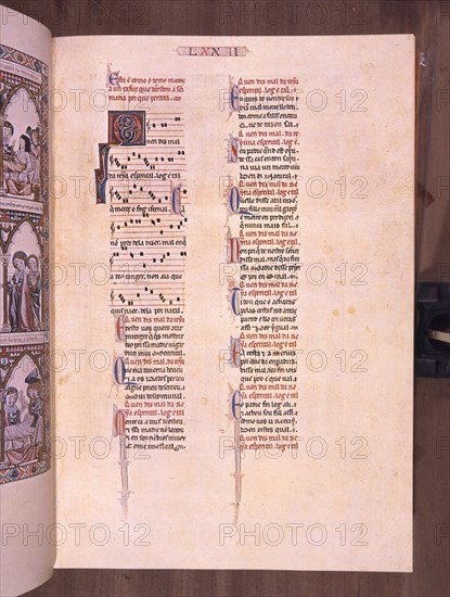 ALFONSO X EL SABIO 1221/84
MTI1-CANTIGA STA MARIA Nº72-F105R-TEXTO-ESTROFA EN VERSO GALAICO