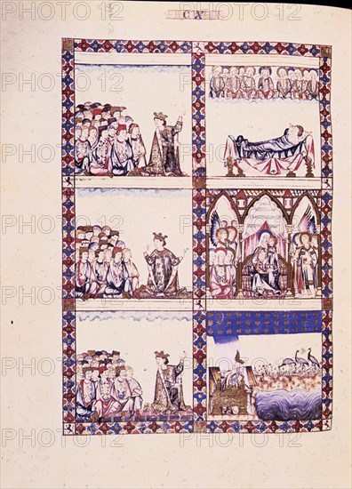 ALFONSO X EL SABIO 1221/84
MTI1-CANTIGA STA MARIA Nº110-F157V-LOOR A LA VIRGEN-MINIATURA