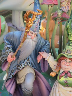 Detail of sculptures of a float from the Denia festivities