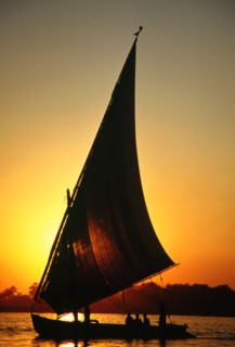 Felucca on the Nile, in Egypt