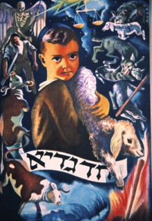 The fable of `One Kid` from the Haggadah of the Passover, artist Siegmund Frost