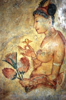 Sigiriya, rock paintings, Sri Lanka (5th C. A.D.)
