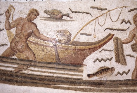 Roman mosaic, Fish in an abundant sea