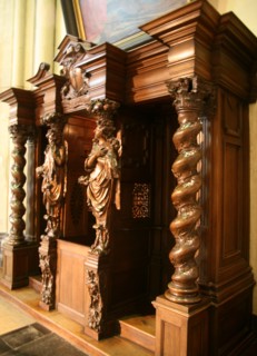 12th centry confessional St Anne`s Church in Brisges Belgium