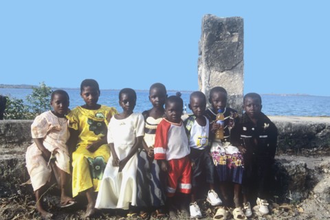 Chirldren dresed in new clothes for eid el fitr Tanzania