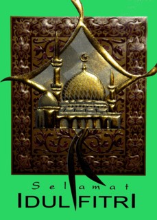 Eid greeting card with mosque design