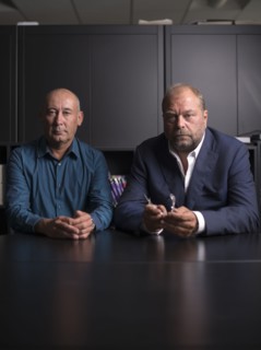 Loïc Sécher et son avocat Eric Dupond-Moretti