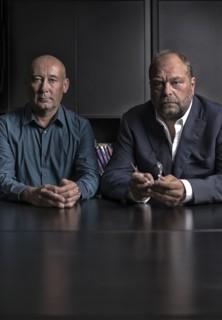 Loïc Sécher et son avocat Eric Dupond-Moretti