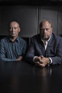 Loïc Sécher et son avocat Eric Dupond-Moretti