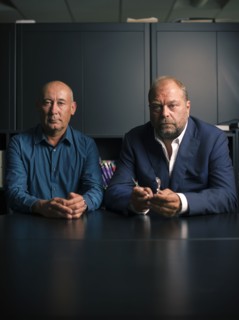 Loïc Sécher et son avocat Eric Dupond-Moretti