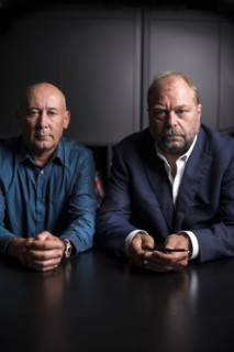 Loïc Sécher et son avocat Eric Dupond-Moretti