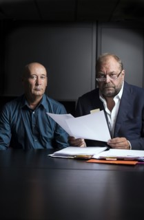 Loïc Sécher et son avocat Eric Dupond-Moretti