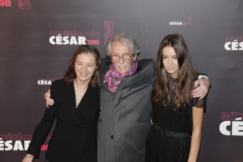 Jean Rochefort avec sa femme with his daughter, 2011