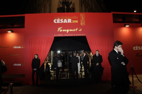 Entrance of the restaurant Le Fouquet's in Paris, 2011