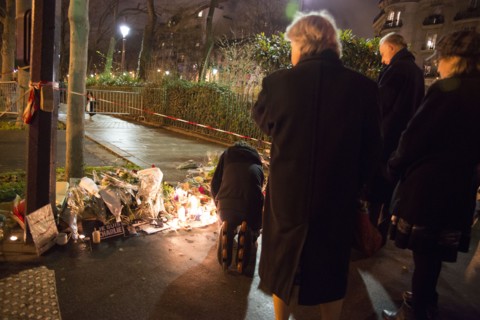 Hommage au lendemain de l'attentat de Charlie Hebdo, 2015