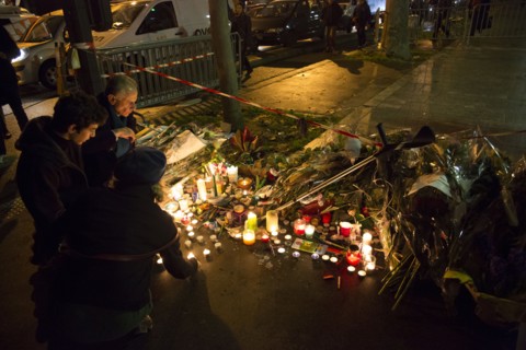 Hommage au lendemain de l'attentat de Charlie Hebdo, 2015