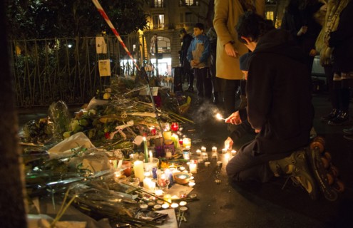 Hommage au lendemain de l'attentat de Charlie Hebdo, 2015