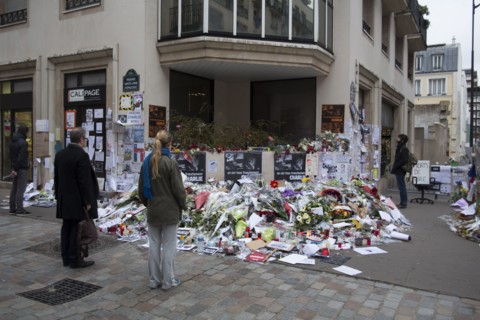 Hommage au lendemain de l'attentat de Charlie Hebdo, 2015
