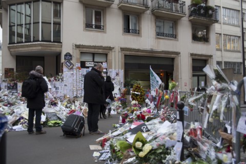 Hommage au lendemain de l'attentat de Charlie Hebdo, 2015
