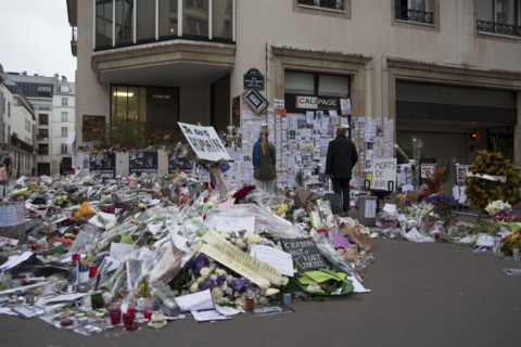 Hommage au lendemain de l'attentat de Charlie Hebdo, 2015